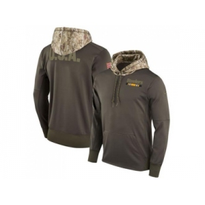 Men Pittsburgh Steelers Nike Olive Salute to Service Sideline Therma Pullover Hoodie