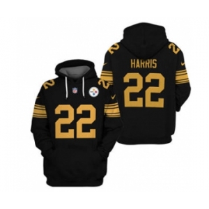 Men's Pittsburgh Steelers #22 Najee Harris 2021 Black Pullover Football Hoodie