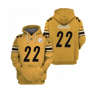 Men's Pittsburgh Steelers #22 Najee Harris 2021 Yellow Pullover Football Hoodie