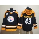 Men's Pittsburgh Steelers #43 Troy Polamalu Black Ageless Must-Have Lace-Up Pullover Hoodie