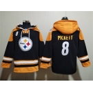 Men's Pittsburgh Steelers #8 Kenny Pickett Black Ageless Must-Have Lace-Up Pullover Hoodie