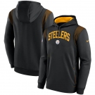 Men's Pittsburgh Steelers Black Sideline Stack Performance Pullover Hoodie