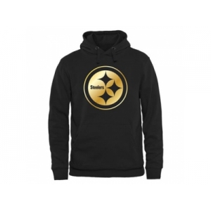 Men's Pittsburgh Steelers Pro Line Black Gold Collection Pullover Hoodie