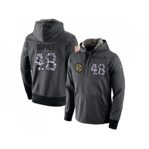 NFL Men's Nike Pittsburgh Steelers #48 Bud Dupree Stitched Black Anthracite Salute to Service Player Performance Hoodie