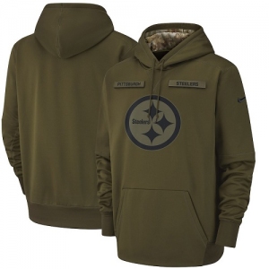 NFL Men's Pittsburgh Steelers Nike Olive Salute to Service Pullover Hoodie