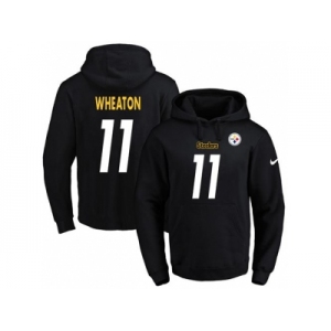 Nike Pittsburgh Steelers #11 Markus Wheaton Black Name & Number Pullover NFL Hoodie