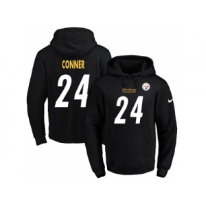 Nike Pittsburgh Steelers #24 James Conner Black Name & Number Pullover NFL Hoodie