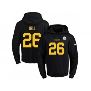 Nike Pittsburgh Steelers #26 Le'Veon Bell Black(Gold No.) Name & Number Pullover NFL Hoodie