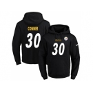 Nike Pittsburgh Steelers #30 James Conner Black Name & Number Pullover NFL Hoodie