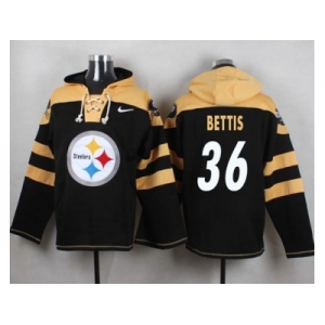 Nike Pittsburgh Steelers #36 Jerome Bettis Black Player Pullover NFL Hoodie