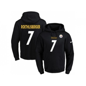 Nike Pittsburgh Steelers #7 Ben Roethlisberger Black Name & Number Pullover NFL Hoodie