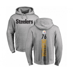 Nike Pittsburgh Steelers #76 Chukwuma Okorafor Ash Backer Pullover Hoodie