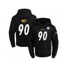 Nike Pittsburgh Steelers #90 T. J. Watt Black Name & Number Pullover NFL Hoodie