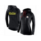 Women Nike Pittsburgh Steelers Full-Zip Performance Hoodie Black_1