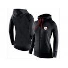 Women Nike Pittsburgh Steelers Full-Zip Performance Hoodie Black_2