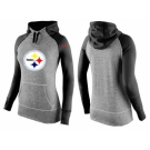 Women Nike Pittsburgh Steelers Performance Hoodie Grey & Black_1