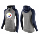 Women Nike Pittsburgh Steelers Performance Hoodie Grey & Dark Blue_1