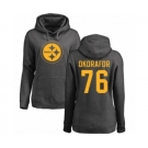 Women's Nike Pittsburgh Steelers #76 Chukwuma Okorafor Ash One Color Pullover Hoodie