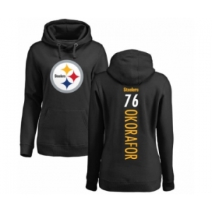 Women's Nike Pittsburgh Steelers #76 Chukwuma Okorafor Black Backer Pullover Hoodie