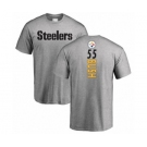 Pittsburgh Steelers #55 Devin Bush Ash Backer T-Shirt