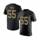 Pittsburgh Steelers #55 Devin Bush Black Camo Salute to Service T-Shirt