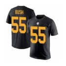 Pittsburgh Steelers #55 Devin Bush Black Rush Pride Name & Number T-Shirt