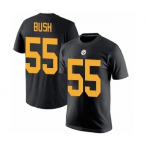 Pittsburgh Steelers #55 Devin Bush Black Rush Pride Name & Number T-Shirt