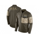 Men Indianapolis Colts Nike Olive Salute to Service Sideline Hybrid Half-Zip Pullover Jacket