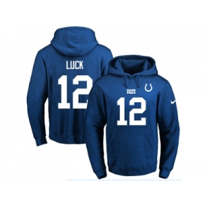 Nike Indianapolis Colts #12 Andrew Luck Royal Blue Name & Number Pullover NFL Hoodie
