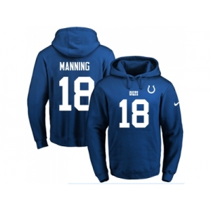Nike Indianapolis Colts #18 Peyton Manning Royal Blue Name & Number Pullover NFL Hoodie