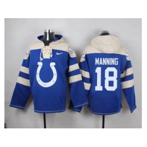 Nike Indianapolis Colts #18 Peyton Manning Royal Blue Player Pullover NFL Hoodie