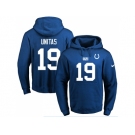 Nike Indianapolis Colts #19 Johnny Unitas Royal Blue Name & Number Pullover NFL Hoodie