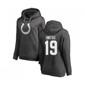 Football Women's Indianapolis Colts #19 Johnny Unitas Ash One Color Pullover Hoodie