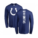 Football Indianapolis Colts #19 Johnny Unitas Royal Blue Backer Long Sleeve T-Shirt