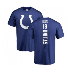 Football Indianapolis Colts #19 Johnny Unitas Royal Blue Backer T-Shirt