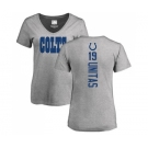 Football Women's Indianapolis Colts #19 Johnny Unitas Ash Backer T-Shirt