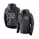 Football Men's New York Giants #30 Antonio Hamilton Stitched Black Anthracite Salute to Service Player Performance Hoodie