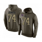 Football Men's New York Giants #74 Mike Remmers Green Salute To Service Pullover Hoodie