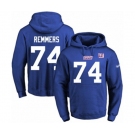 Football Men's New York Giants #74 Mike Remmers Royal Blue Name & Number Pullover Hoodie