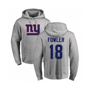 Football New York Giants #18 Bennie Fowler Ash Name & Number Logo Pullover Hoodie
