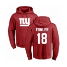 Football New York Giants #18 Bennie Fowler Red Name & Number Logo Pullover Hoodie