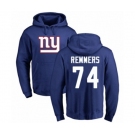 Football New York Giants #74 Mike Remmers Royal Blue Name & Number Logo Pullover Hoodie