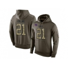 NFL Men's Nike New York Giants #21 Landon Collins Stitched Green Olive Salute To Service KO Performance Hoodie