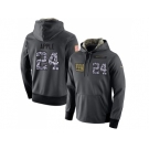 NFL Men's Nike New York Giants #24 Eli Apple Stitched Black Anthracite Salute to Service Player Performance Hoodie