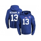 Nike New York Giants #13 Odell Beckham Jr Royal Blue Name & Number Pullover NFL Hoodie