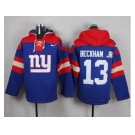 Nike New York Giants #13 Odell Beckham Jr Royal Blue Player Pullover NFL Hoodie