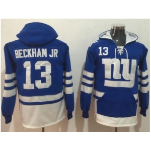 Nike New York Giants #13 Odell Beckham Jr Royal Blue White Name & Number Pullover NFL Hoodie