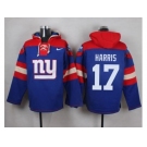 Nike New York Giants #17 Dwayne Harris Royal Blue Player Pullover NFL Hoodie