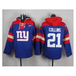 Nike New York Giants #21 Landon Collins Royal Blue Player Pullover NFL Hoodie
