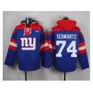 Nike New York Giants #74 Geoff Schwartz Royal Blue Player Pullover NFL Hoodie